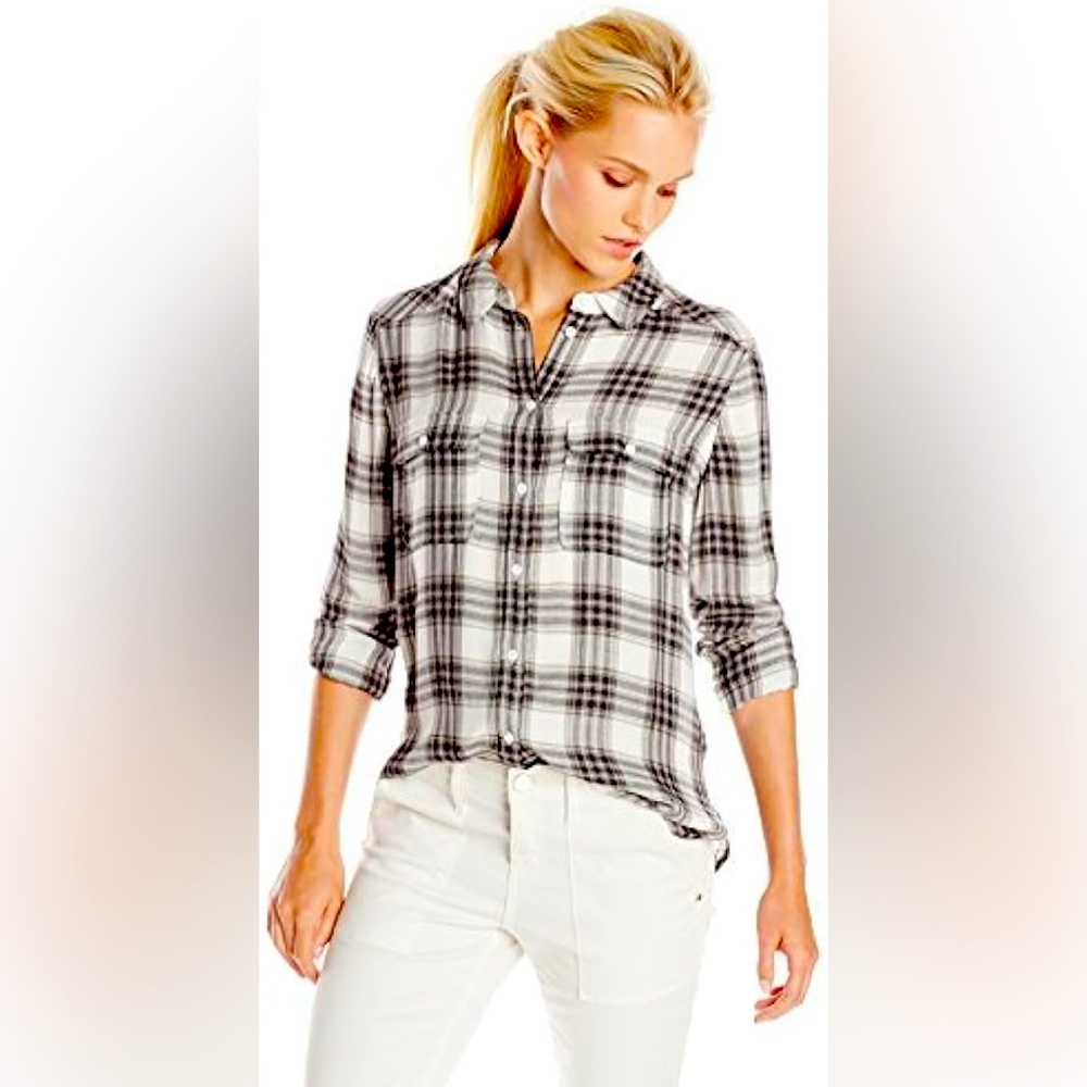 PAIGE Button Down Plaid Shirt
